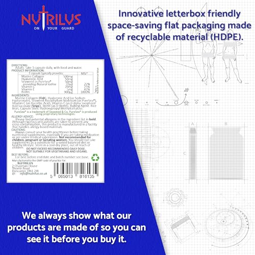 Marine Collagen Complex 60 Capsules 500mg with PureSea Seaweed Providing Iodine Nutrilus