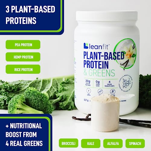 LeanFit Plant-Based Protein & Greens Natural Vanilla – 20g Plant Protein + 4 Leafy Greens LeanFit