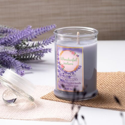 Wonderfulnature Lavender de Provence Pure Essential Oil Scented Candle, Aromatherapy