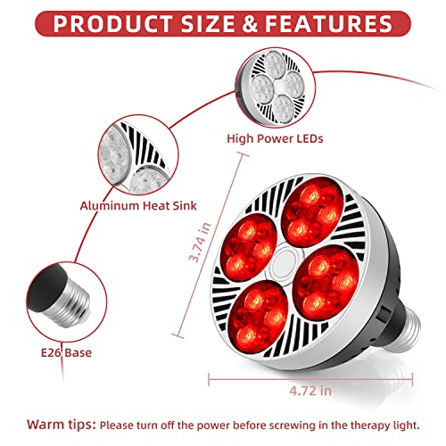 Red Light Therapy Lamp 24 LED Used for Red Light for Body and Face 660nm Red and 850nm Msupps.com