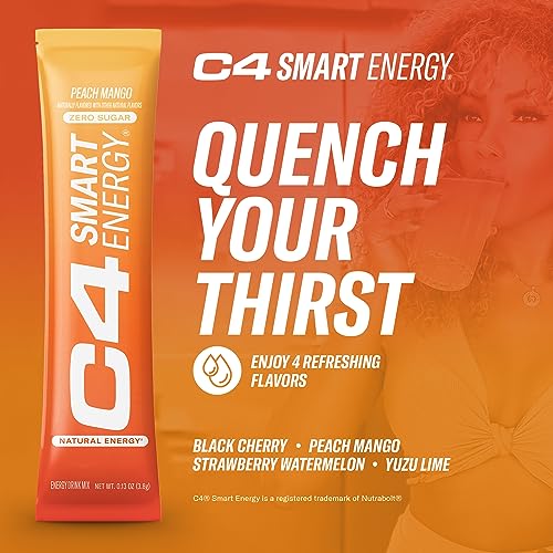 C4 Smart Energy Powder Stick Packs - Sugar Free Performance Fuel & Nootropic Brain Cellucor