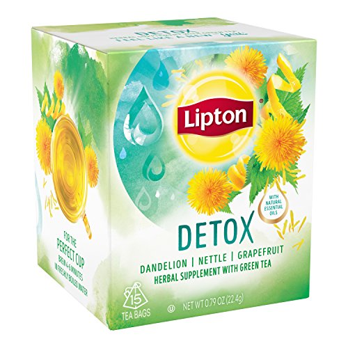Lipton Green Tea Bags, Herbal Supplement for Detox, 15 Count (Pack of 4) Lipton