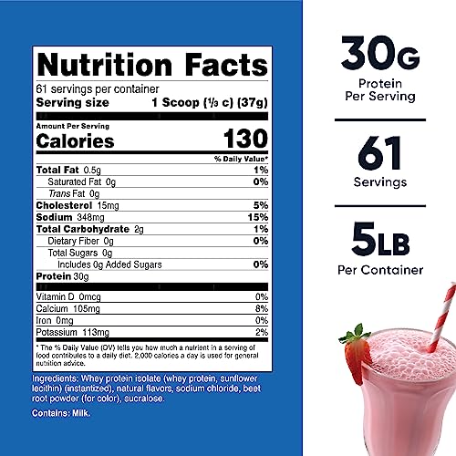 Nutricost Whey Protein Isolate (Strawberry Milkshake) 5LBS Nutricost