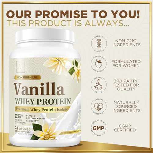 Hello Lovely! Whey Protein Powder, Vanilla Flavored Whey Isolate with 26g Protein Hello Lovely!