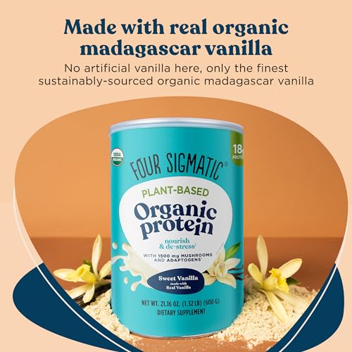 Four Sigmatic Organic Vegan Protein Powder | 18g Plant-Based Protein per Serving Four Sigmatic