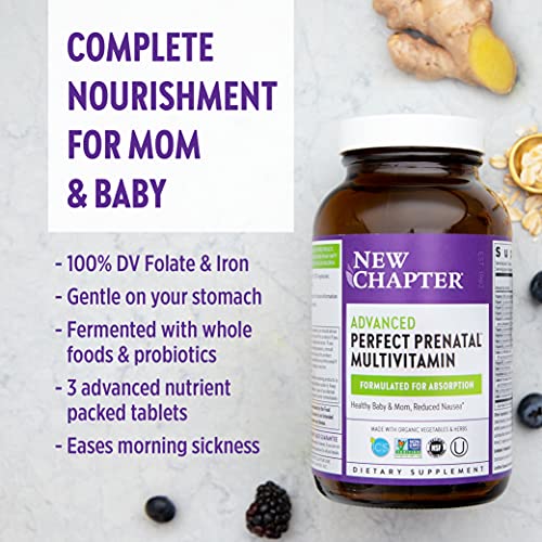 New Chapter Advanced Perfect Prenatal Vitamins - 96ct, Organic, Non-GMO Ingredients