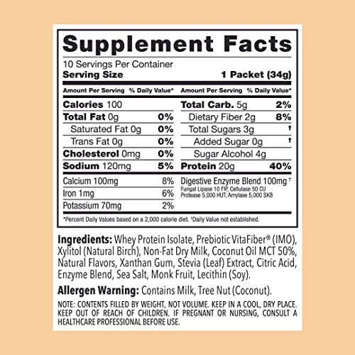 Clean Simple Eats Coconut Cream Whey Protein Powder, Natural Sweetened and Cold Clean Simple Eats