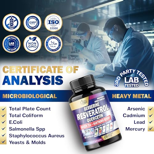 Premium Resveratrol Supplement 25450mg - Healthy Aging, Heart, Brain & Immune Support