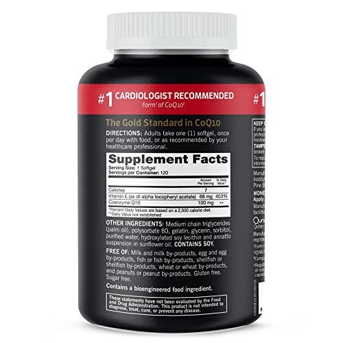 Qunol CoQ10 100mg Softgels, Ultra CoQ10 100mg, 3x Better Absorption, Antioxidant Qunol