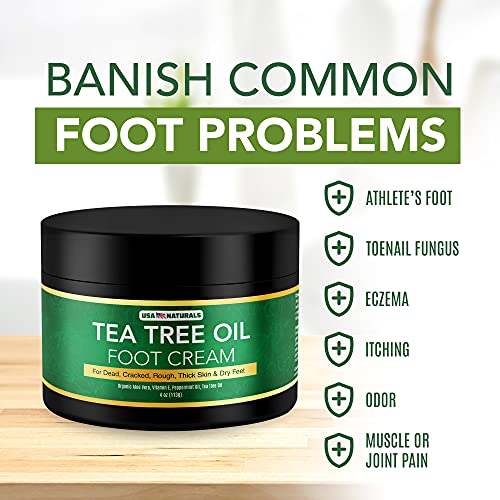 Tea Tree Oil Foot Cream For Dry Cracked Heels Repair - Natural Foot Cream For Dry Cracke USA Naturals