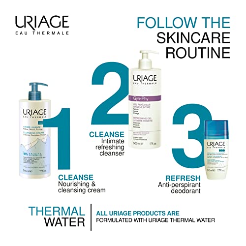 Uriage Gyn Phy Refreshing Intimate Gel | Feminine pH Balancing Wash to Gently Clean, Protect and Soothe