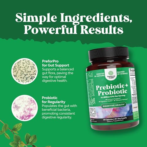 Prebiotics and Probiotics Gut Health Supplement - Super Potent Digestive Health Acidophil Natures Craft