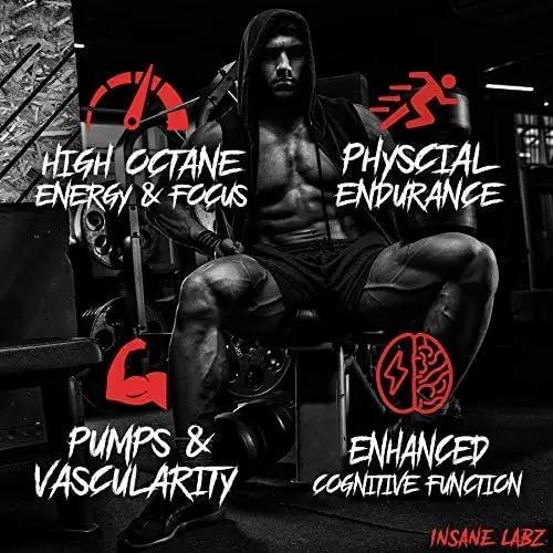 Insane Labz Psychotic, High Stimulant Pre Workout Powder, Extreme Lasting Energy Insane Labz