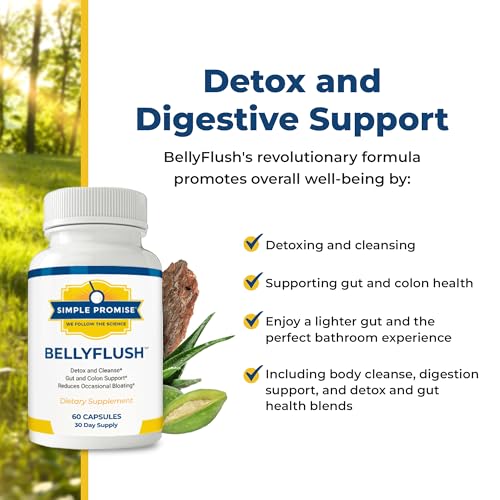 Simple Promise - BellyFlush - Detox and Colon Cleanse - Supports Digestive Health, 60 Capsules Simple Promise