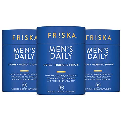 FRISKA Men’s Daily Digestive Enzyme and Probiotics Supplement, Natural Support