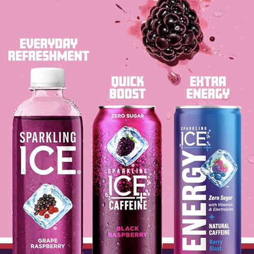 Sparkling Ice, Grape Raspberry Sparkling Water, Zero Sugar Flavored Water, with Vitamins Sparkling ICE