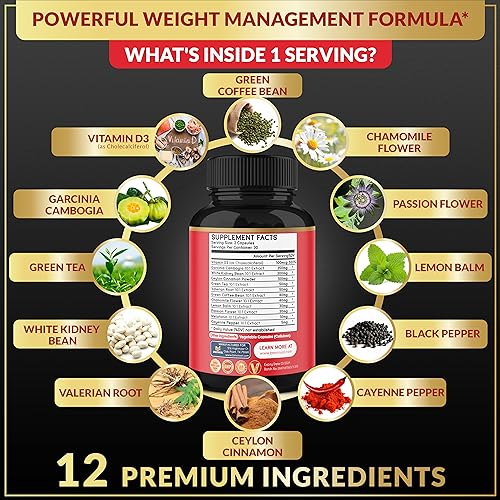 BMVINVOL Night Time Fat Burner 120Capsules, 12-in-1 Powerful Blend of Green Tea BMVINVOL