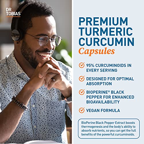 Dr. Tobias Turmeric Curcumin Supplement with BioPerine & Black Pepper, Extra Strength Dr. Tobias