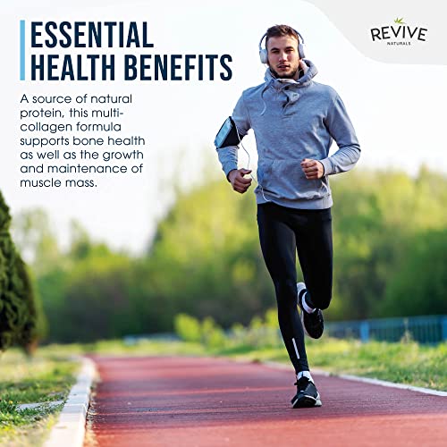 Multi Collagen Protein Capsules - Types I, II, III, V & X - Hydrolysed Grass Fed Bovine, Wild Caught Marine Revive Naturals