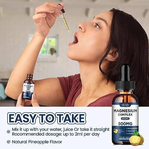 Triple Magnesium Complex Supplement-Magnesium Glycinate, Citrate, Malate Liquid Drops dilib