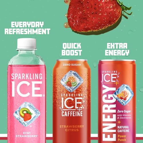 Sparkling Ice, Kiwi Strawberry Sparkling Water, Zero Sugar Flavored Water, with Antioxidant Sparkling ICE