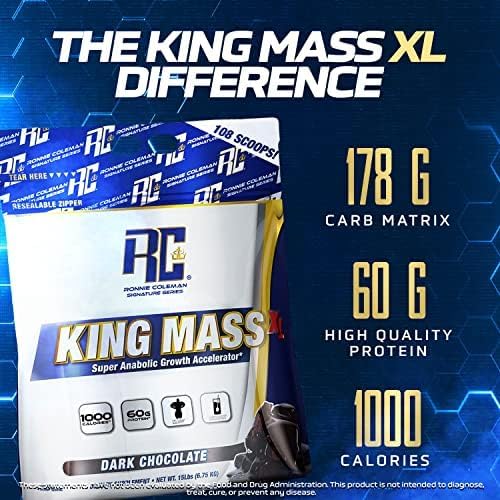 Ronnie Coleman Signature Series King Mass XL Mass Gainer Protein Powder, Muscle Gaine Ronnie Coleman Signature Series