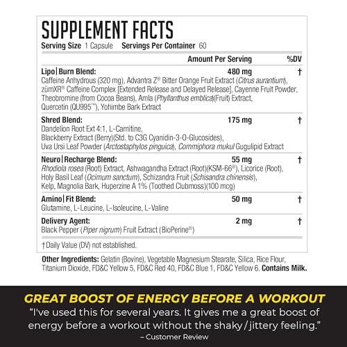 LIPORUSH NDS Nutrition XT - Super Concentrated Thermogenic with L-Carnitine & Teacrine LIPORUSH