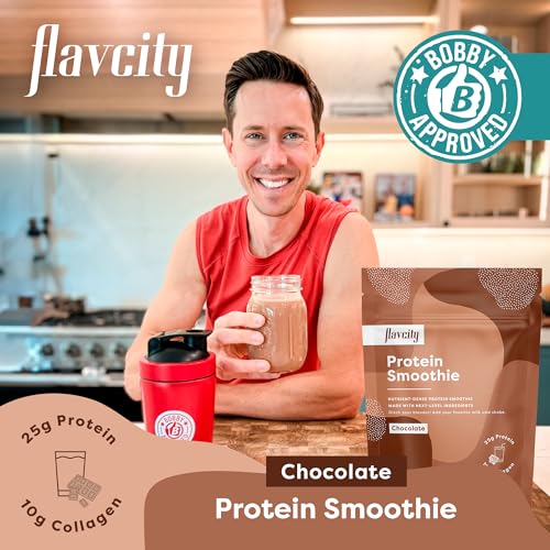 FlavCity Protein Powder Smoothie, Chocolate - 100% Grass-Fed Whey Protein Smoothie FlavCity
