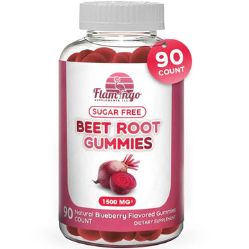 Sugar Free Nitric Oxide Beet Root Gummies (1500 mg)- Beet Root Chewables for Athletic