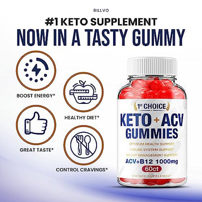 (2 Pack) 1st Choice Keto ACV Weight Loss Gummies Keto First Choice ACV Advanced Formula