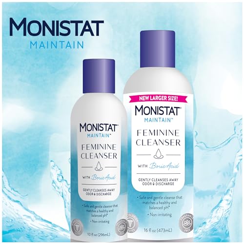 Monistat Boric Acid Feminine Cleanser, Fragrance Free Feminine Wash, 16 Fl Oz, 1 Pack Monistat