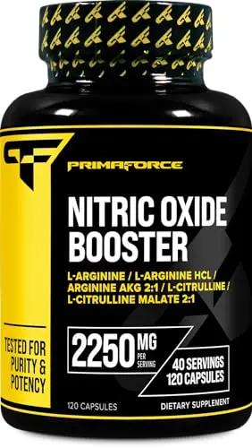 Primaforce Nitric Oxide Booster (2,250mg, 120 Capsules) - 40 Servings of Our High Potency