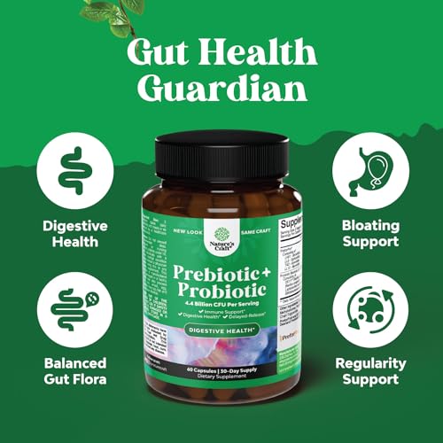 Prebiotics and Probiotics Gut Health Supplement - Super Potent Digestive Health Acidophil Natures Craft