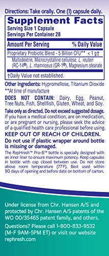 NEW RepHresh Pro-B Feminine Probiotic Supplement Non- Dairy Formula/Vegetarian Capsule, 28ct Rephresh