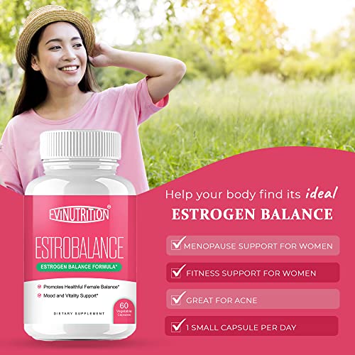 Evinutrition Estrobalance Capsule for Women - Menopause Mood and Energy Support Evinutrition