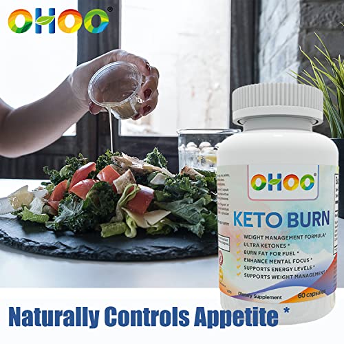 OHOO Keto Burn Weight Loss Supplement 650 Mg - Natural Keto 5 Increases Ability to Burn Fat OHOO
