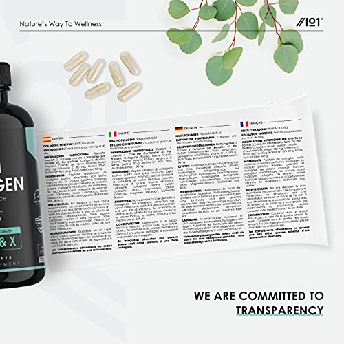 Multi Collagen Protein Capsules - Types I, II, III, V & X - Wild Caught Marine, Grass Fed Bovine, Eggshell & Free-Range Chicken Collagen Powder Revive Naturals