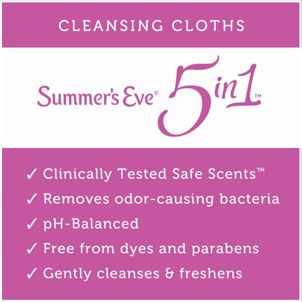 Summer's Eve Feminine Cleansing Cloths | Sensitive Skin | 16 Each | Pack of 2 Pink Rhyme
