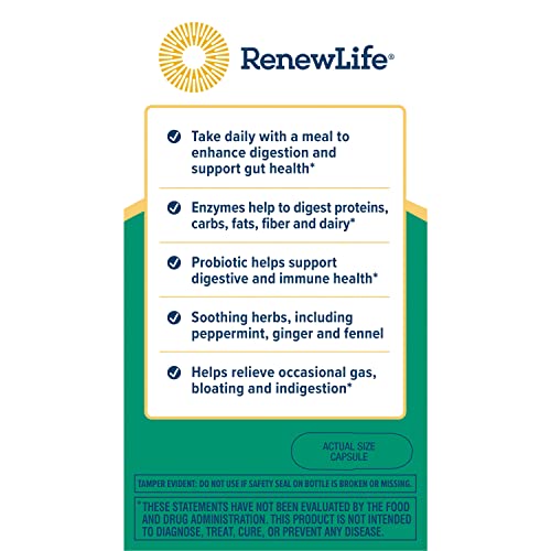 Renew Life Digestive Duo Probiotic + Enzymes; Probiotic Promotes Digestive Health Renew Life