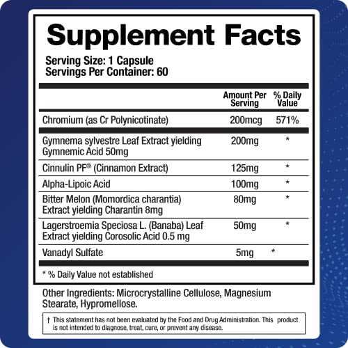 BioMatrix Blood Sugar Support Supplement w/Cinnamon, Gymnema, Lipoic Acid, Vanadyl BioMatrix
