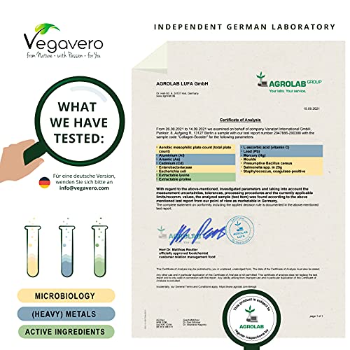 Vegavero Vegan Collagen Supplement | 2000mg | Complex with L-Lysine, L-Proline, Vitamin C (Acerola) & Superfoods Extracts | NO Additives, Lab-Tested | 120 Capsules Vegavero