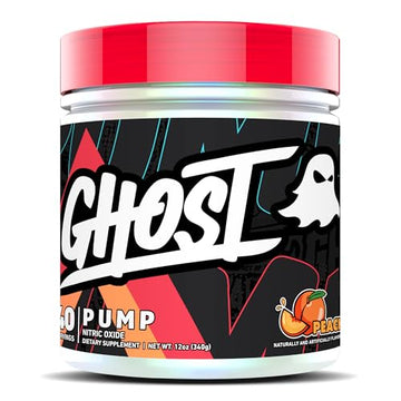 GHOST Pump Nitric Oxide Powder, Peach - 40 Servings - Sugar-Free & Stim-Free Pre