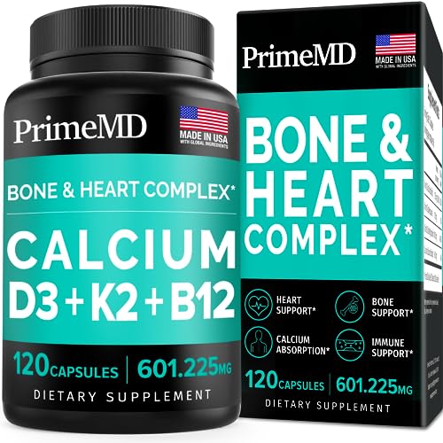 Calcium 600mg, Vitamin D3 K2 B12 Supplement - For Heart, Bone & Immune Support