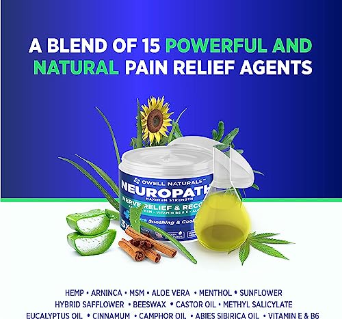 OWELL NATURALS Neuropathy Nerve Relief Cream - Maximum Strength Relief Cream for OWELL NATURALS