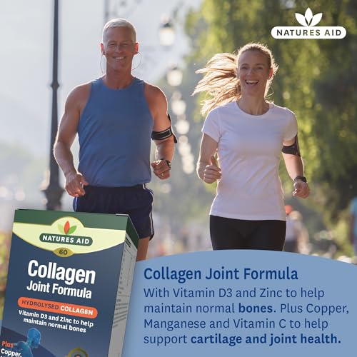 Natures Aid Collagen Joint Formula with Vitamin C, Copper and Manganese, Cartilage and Joint Health, 60 Capsules natures aid