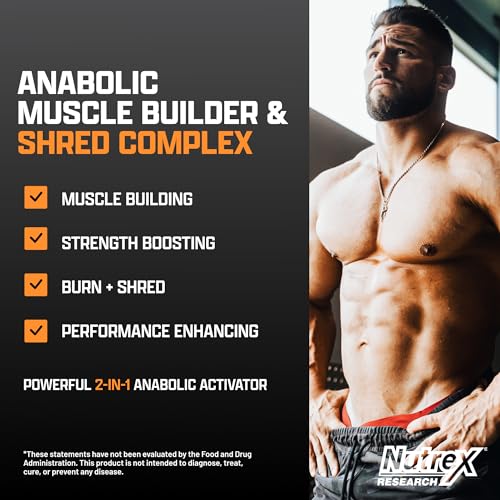 Nutrex Research Anabol Ripped Anabolic Muscle Builder for Men, 2-in-1 Muscle Builder Nutrex Research