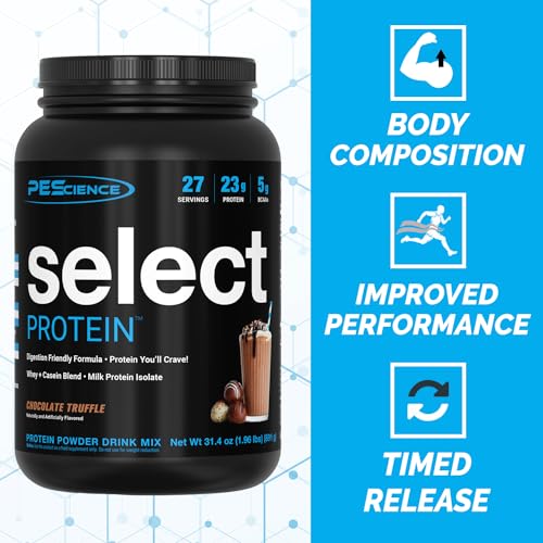 PEScience Select Low Carb Protein Powder, Chocolate Truffle, 27 Serving, Keto Friendly PEScience