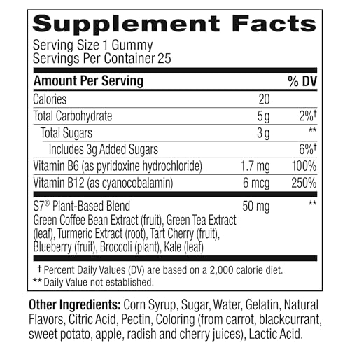 OLLY Pre-Game Energize Workout Gummy Rings, S7 Plant-Based Blend, B Vitamins, Berry OLLY