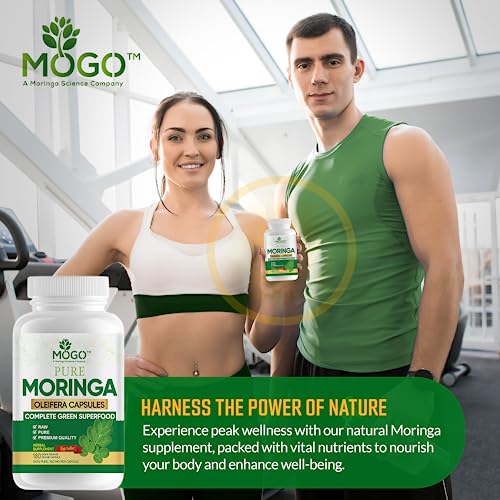 MOGO Moringa Oleifera Capsules | 100% Pure Single Origin Moringa Leaf Powder Supplement MOGO
