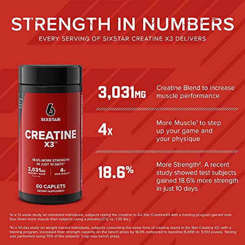 Six Star Creatine Pills Post Workout X3 Creatine Capsules | Creatine Monohydrate Blend Six Star